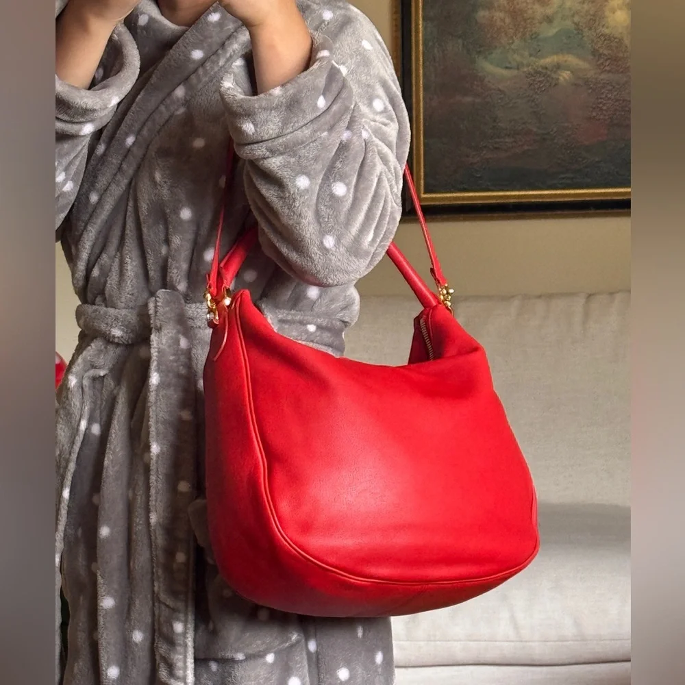 Mark Cross‎ Red Leather Hobo Bag